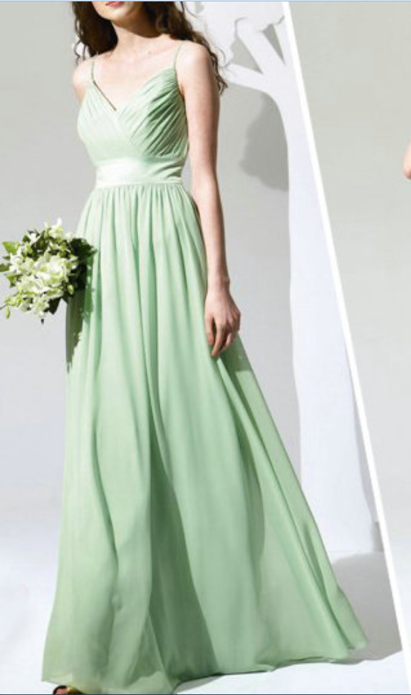 Simple Long Prom Dress Handmade Pleat Chiffon A-line Bridesmaid Dress Women Evening Gowns
