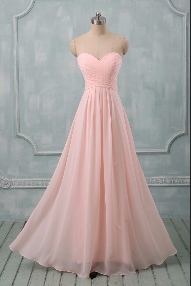 Pastel Colors Prom Dresses To Wedding Party Long A-line Sweetheart Chiffon Formal Dress Bridesmaid Dresses