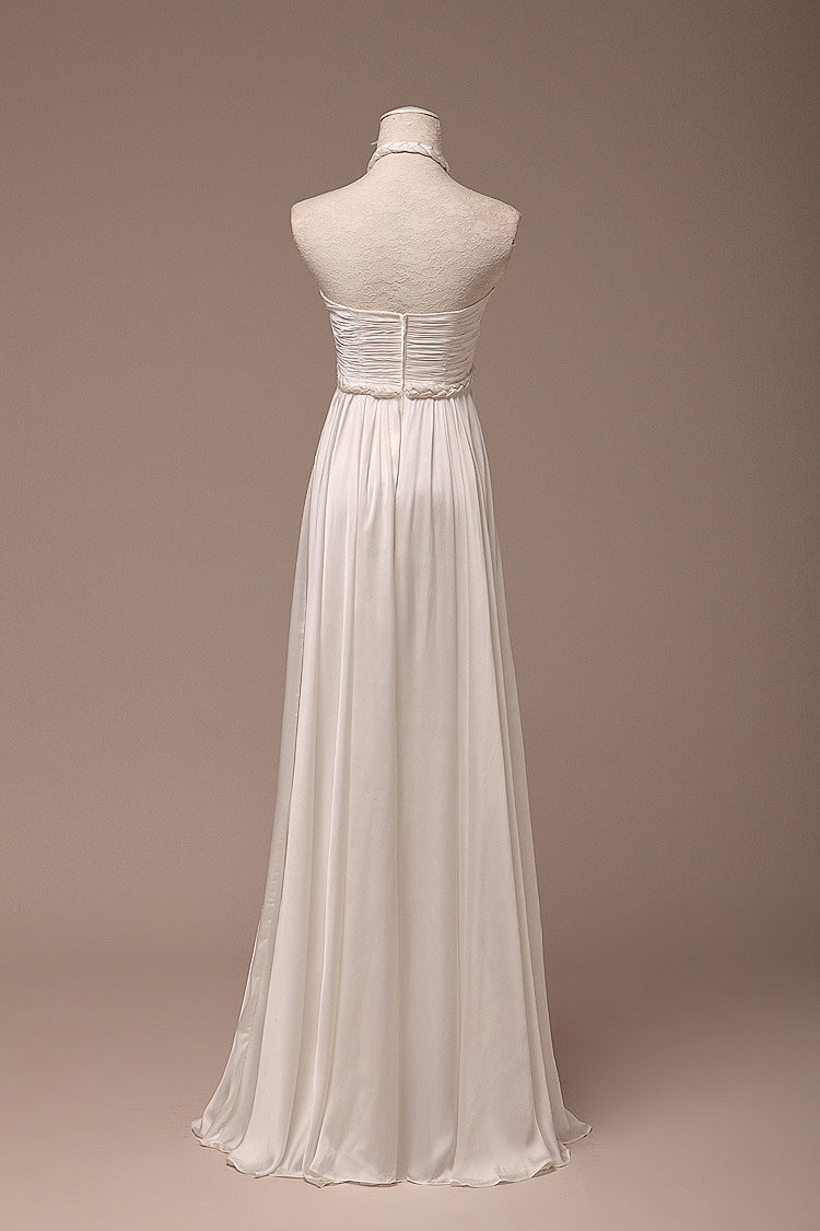 Cute Real Show 100% As Picture Halter High Waist Beach Pregant Bride Bridal Wedding Dresses Long Wedding Dress