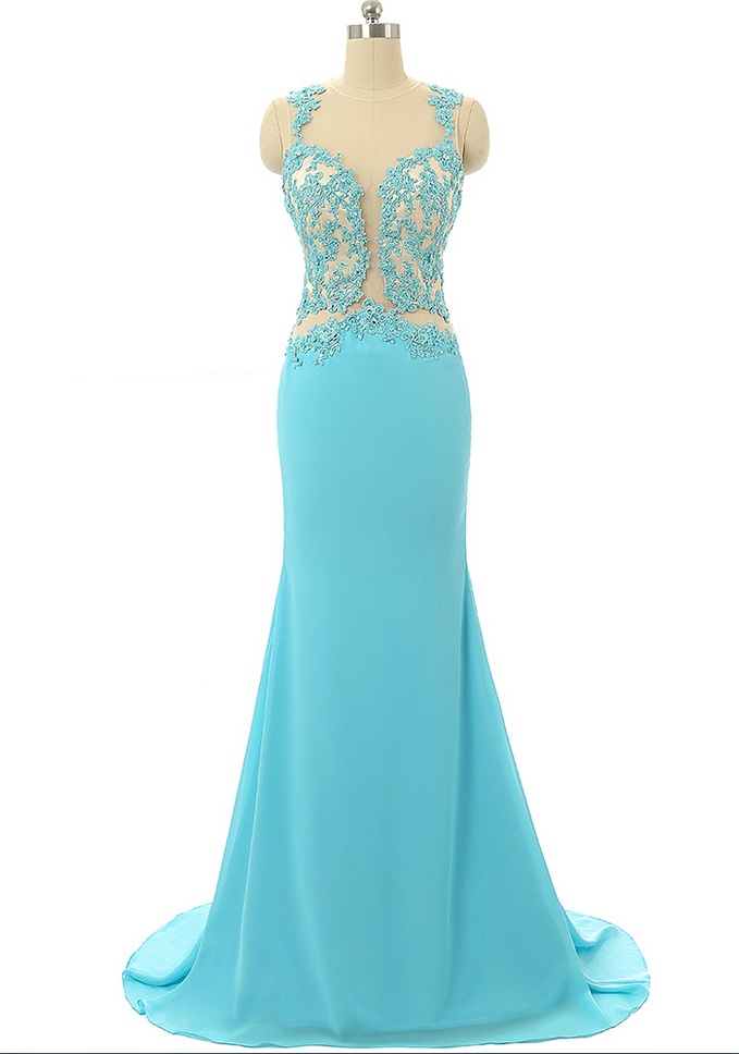 Turquoise Party Dress,mermaid Evening Dresses,lace Prom Dresses ,formal Party Gowns