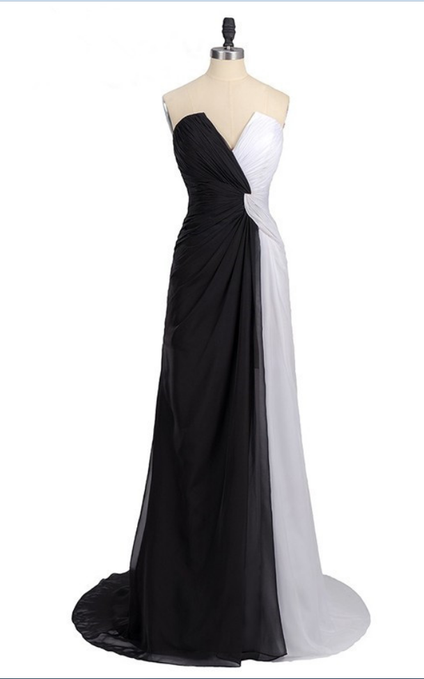 black and white cocktail dresses for prom black white party dress Black and White Prom Dress Sweetheart Party Dress, A-Line Graduation D