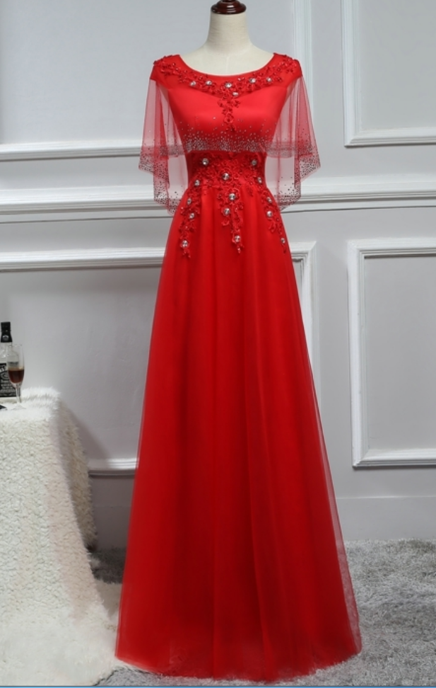 The Exquisite Red Dress And The Married Mother's Intermittent Night Party Dress Crystal Wedding Party Mother And Blouse
