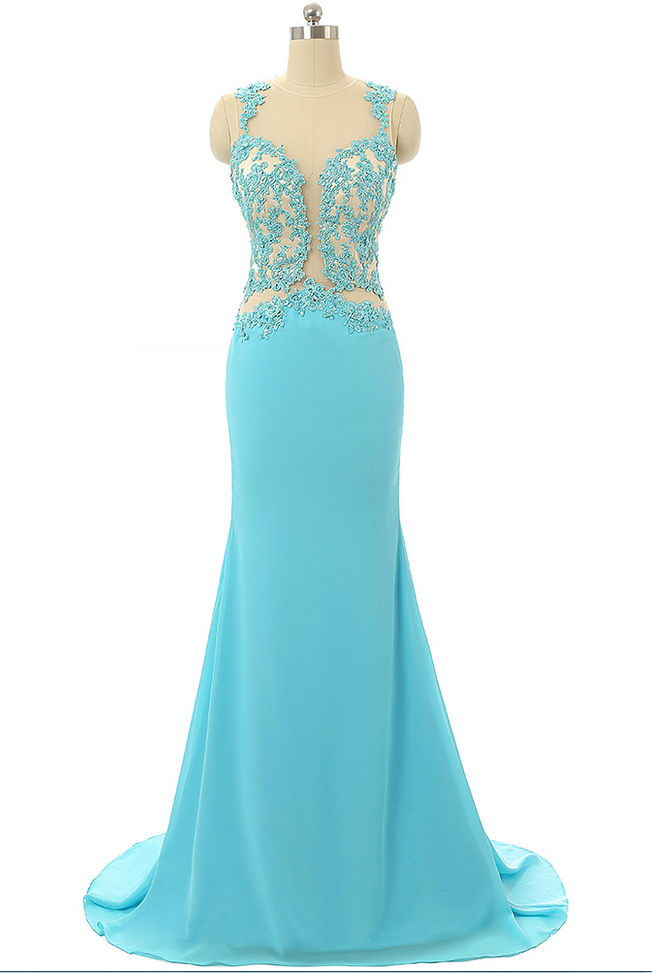 Turquoise Party Dress,Mermaid Evening Dresses,Lace Prom Dresses,Formal Party Gowns