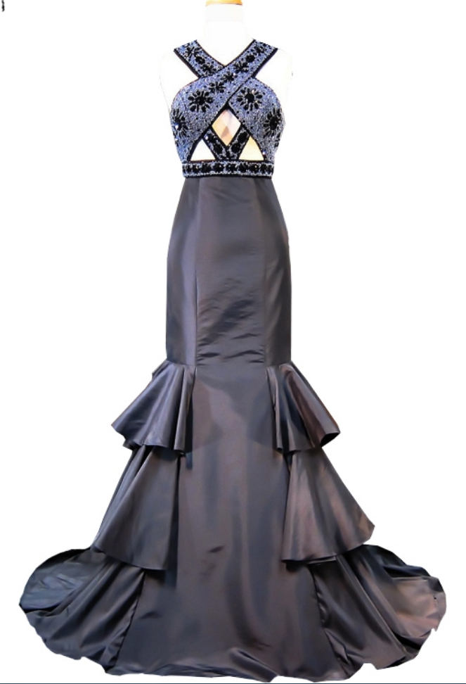 Long Black Satin Evening Dress To Black Formal Interval Evening Gown