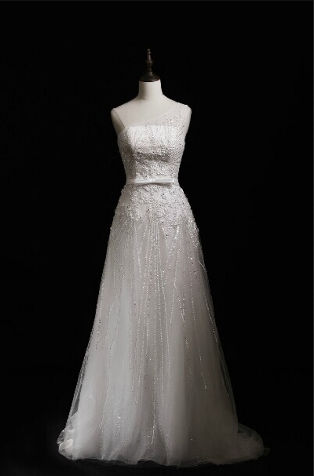 Charming Wedding Dress,long Wedding Dresses,beading Wedding Dress,formal Evening Dress，tulle Bridal Dresses