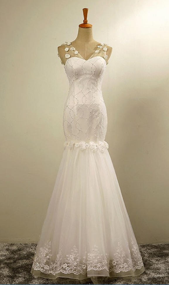 Fashion Dropped Floor Length High Quality Beaded Mermaid Promwedding Dress