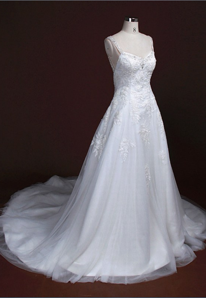 Double Shoulders Mermaid Wedding Dress Lace Wedding Dress Bridal Gown