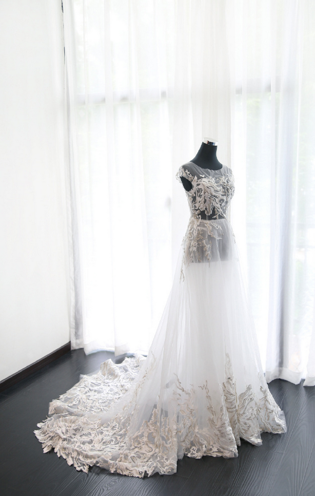 Sexy Wedding Dress, Wedding Dress,wedding Dress,wedding Gown,bridal Gown,bride Dresses, See Thorugh Wedding Dress,long Wedding Gown,embroidery