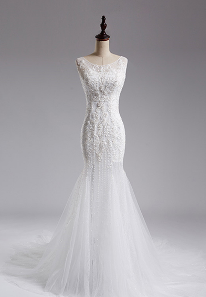 Real Sample Luxury Angelababy Beading Mermaid Wedding Dress Fashion Wedding Dresses Bridal Gown