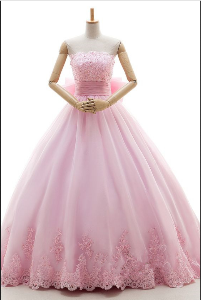 Modest Quinceanera Dress,pink Ball Gown,lace Prom Dress,fashion Prom Dress,sexy Party Dress, Style Evening Dress