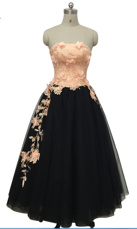 Outdoor Dress Dress Black Party Dress 3 D Flower Flower Layer Length Long Veils Part Party Dress Dress Formally