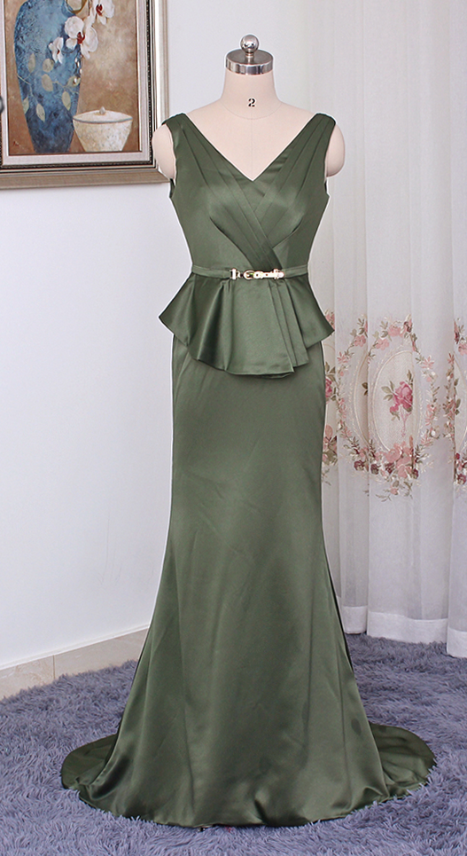 Shirt With Metal Beautiful Mermaid Dress Green Party Dress Mother Dress Wedding Party Dresses