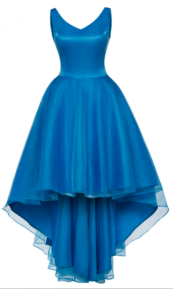Beautiful Dress! Sleeveless Blue Line Was Shot In The Knee, Women In The Formal Part Of The Silk Evening Dress Skirt