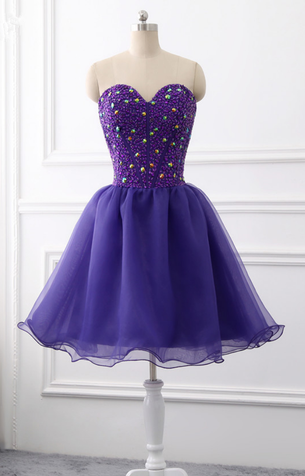 The Image Of Real Amethyst Dress Dear Short Sleeveless Top Pearl Party Homecoming Dress