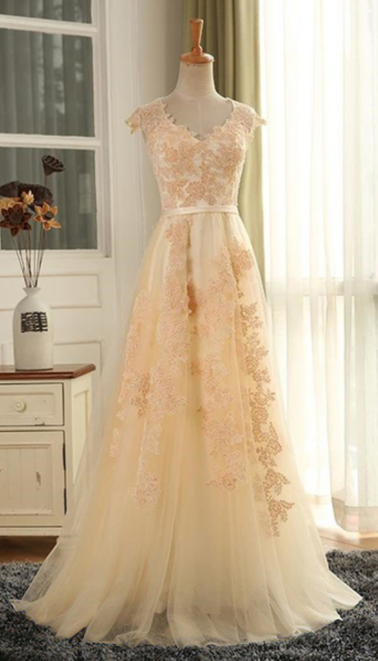 Elegant Long Customize Senior Prom Dress, Tulle Evening Dress,
