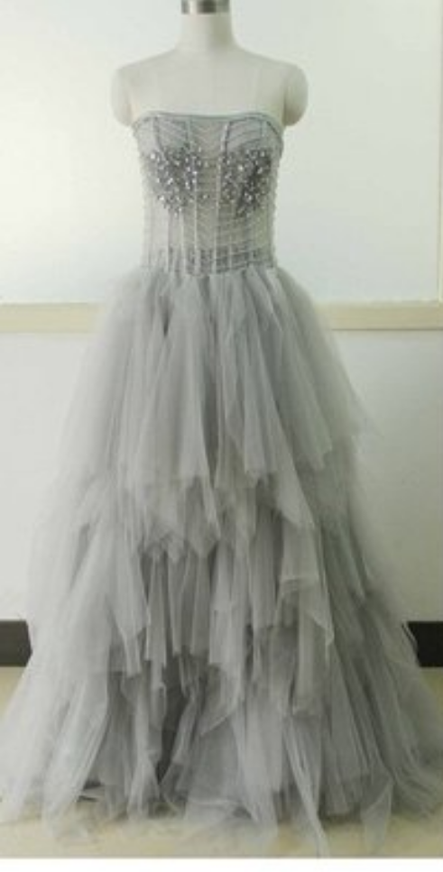 Charming Evening Dress,strapless Prom Dress,sexy Evening Dresses,long Tulle Prom Dress,sexy Prom Dress,formal Dress