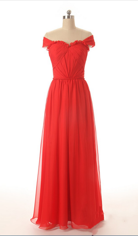 Off Shoulder Tulle Red Prom Dress,floor Length Evening Dress,formal Dress