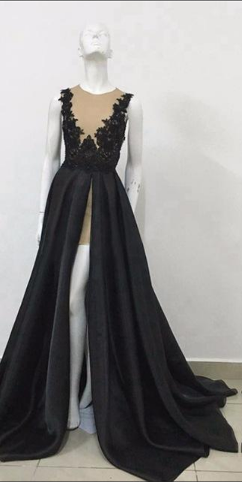 sheer black gown