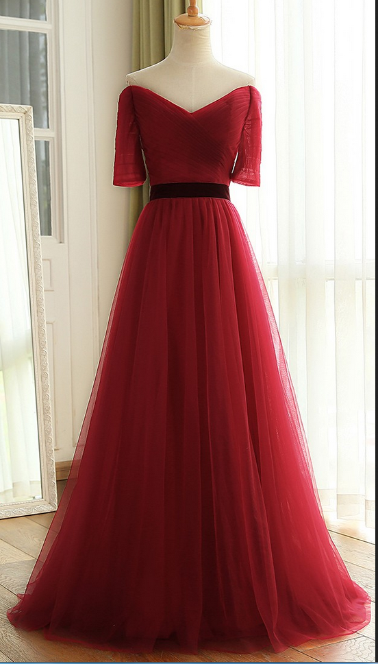 red tulle bridesmaid dress