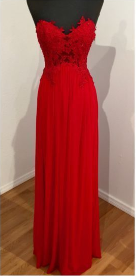 Charming Prom Dress, Long Prom Dress,red Chiffon Prom Dress,backless Evening Dress