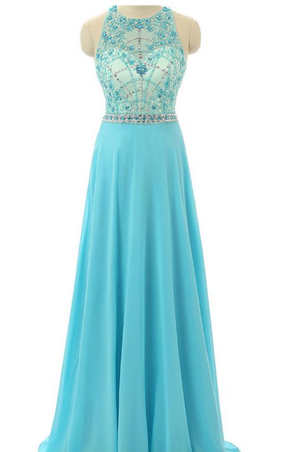 Prom Dresses,light Blue Prom Dress,chiffon Prom Gown,prom Dresses,evening Gowns, Styles Evening Dresses