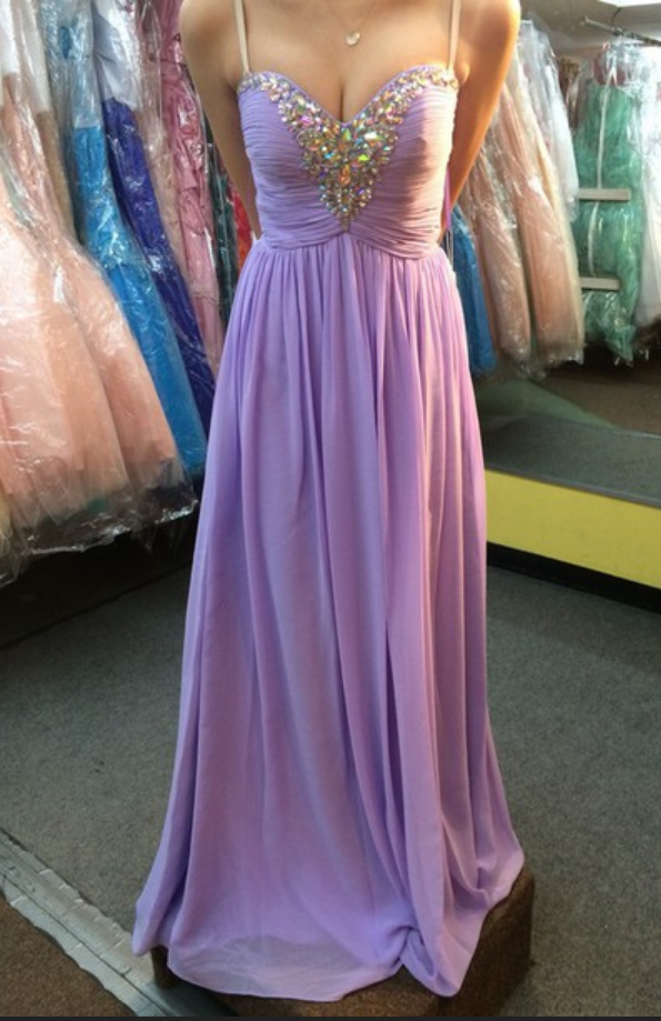 Chiffon Prom Dresses,lilac Evening Dress,sweetheart Prom Dress,beading Prom Dress,sequins Prom Gown,sexy Prom Dress,long Prom Gown,modest
