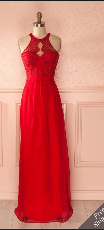 Red Prom Dresses,charming Evening Dress, Prom Gowns,lace Prom Dresses,2018 Prom Gowns,red Evening Gown,backless Party Dresses