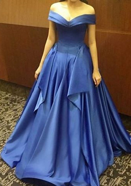 Blue Prom Dress,prom Dresses,satin Prom Dress,prom Dresses For Teens,long Prom Dress,elegant Prom Gowns,formal Evening Dresses,cute Party