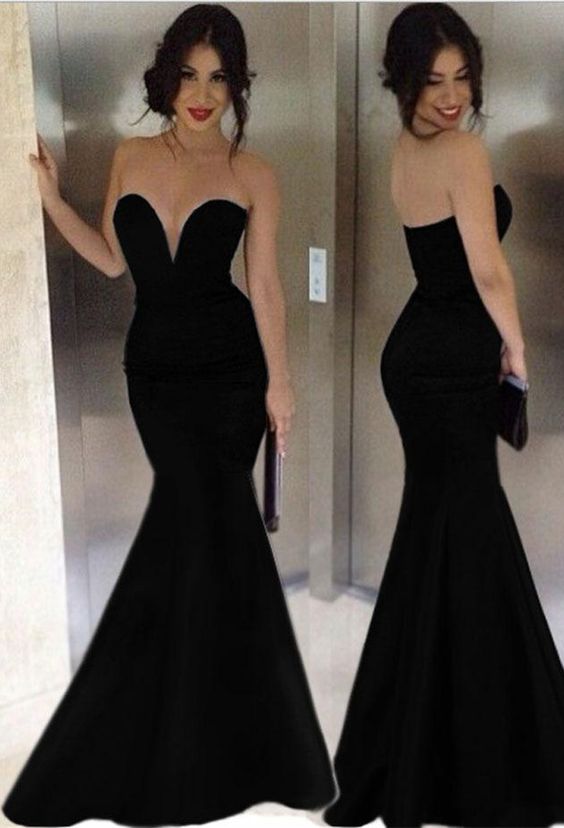 Simple Handmade Prom Dresses,mermaid Strapless Prom Gowns,real Sexy Long Prom Dress,charming Evening Dresses