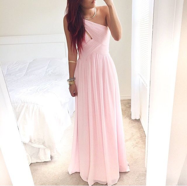 One Shoulder Prom Dresses,pink Prom Dress,evening Dress