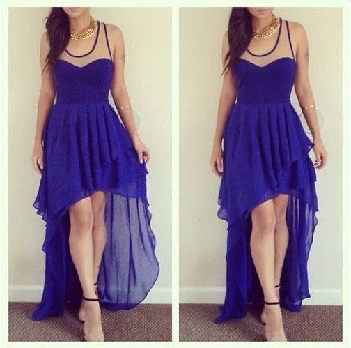 Chiffon Prom Dress,royal Blue Prom Gown,vintage Prom Gowns