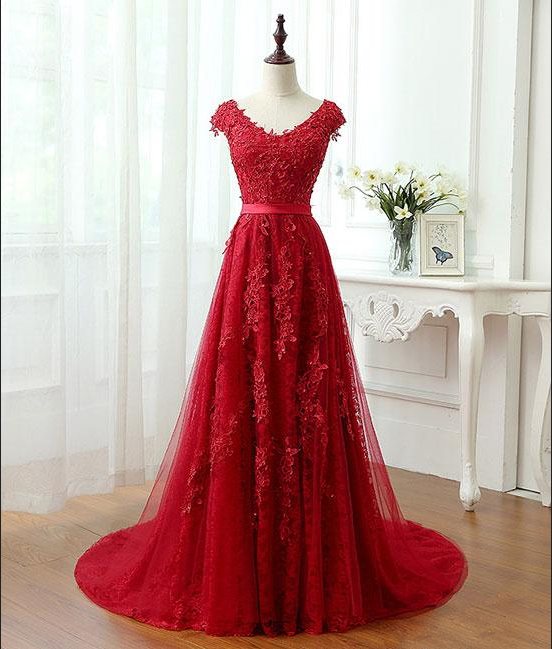 green emerald velvet dress Black Satin A-line V-neck Prom Dresses With Lace SP958 main image 0