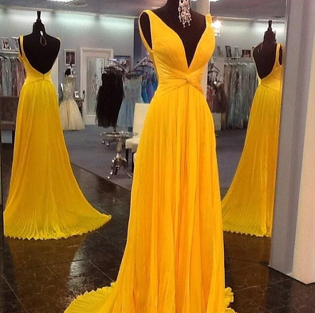 2019 Prom Dresses, Backless Prom Dresses,party Dresses,plus Size Dresses,yellow Evening Dresses,sexy Evening Gowns,formal Dresses