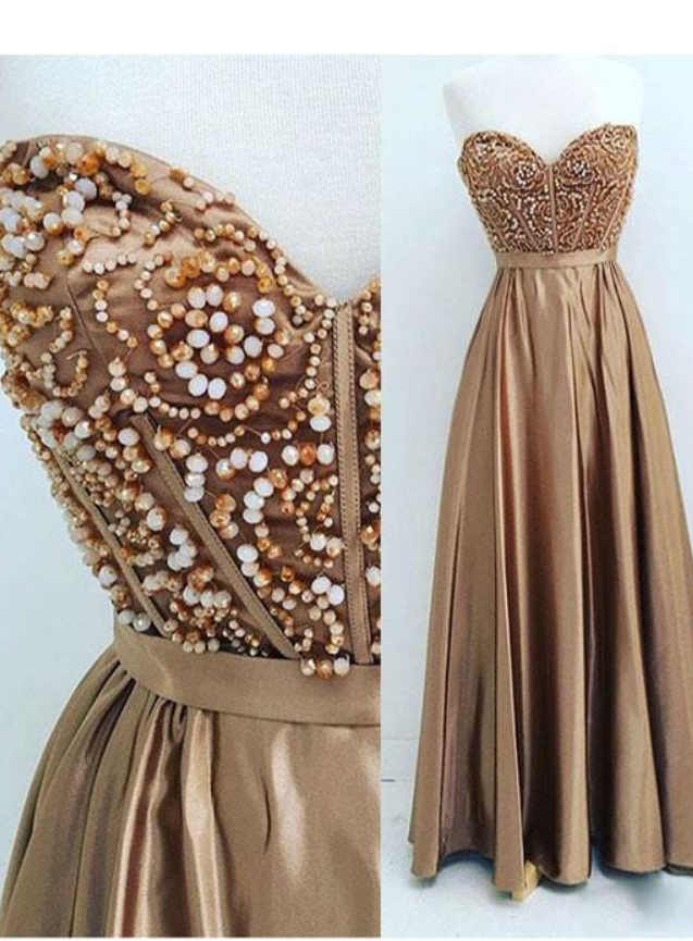 A-Line Sweetheart Satin Floor Length Classic Gown Black main image 1