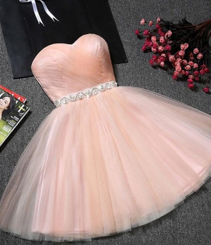 Cute Pink Short Prom Dress, Pink Homecoming Dress