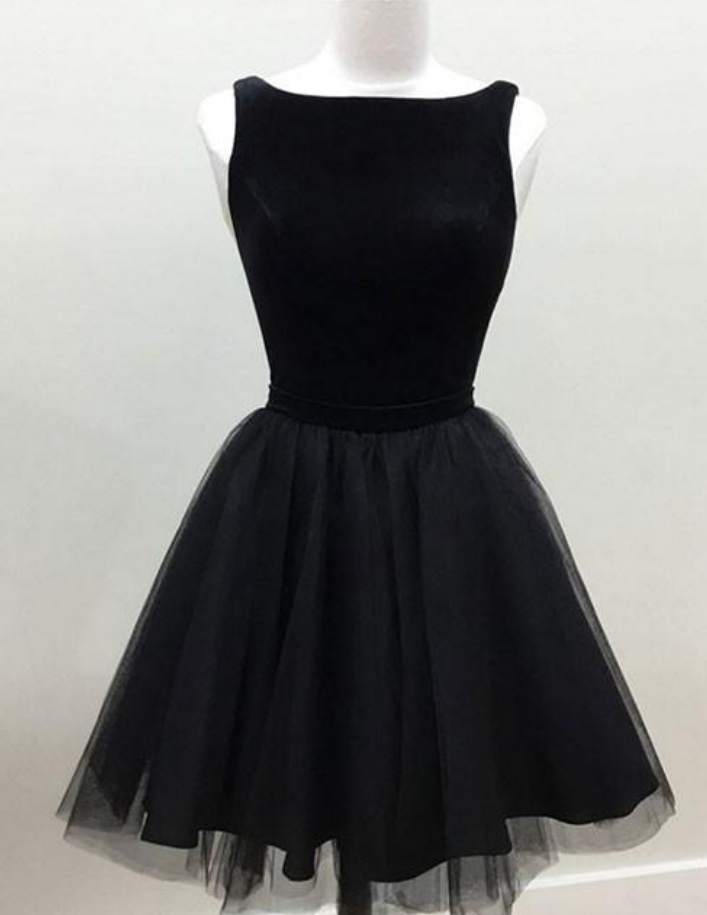 Ck Tulle Short Prom Dress, Cute Black Homecoming Dress