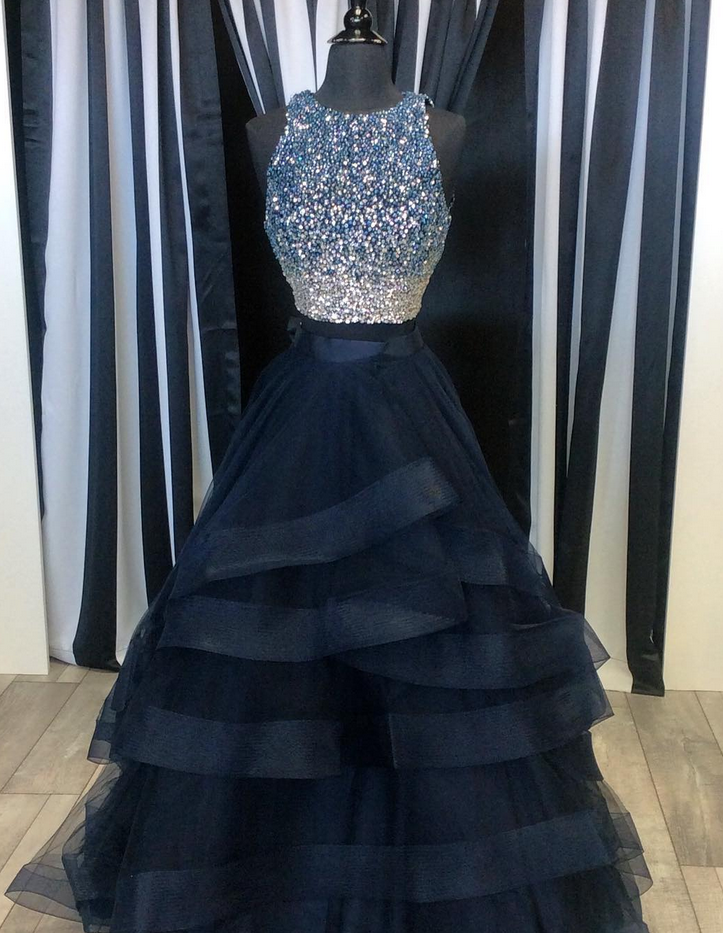 Prom Dresses,party Dresses,two Piece Prom Dresses,ruffles Ball Gowns,sparkly Sequins Dress,2 Piece Prom Dress,long Party Dress,prom Dresses