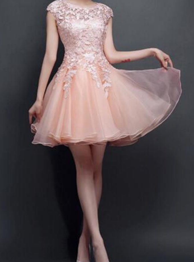 2016 Style Blush Pink Homecoming Dresses, Lace See Through Prom Dresses, Cute Homecoming Dresses, Sexy Cocktail Dresses, Custom Prom Dresses,