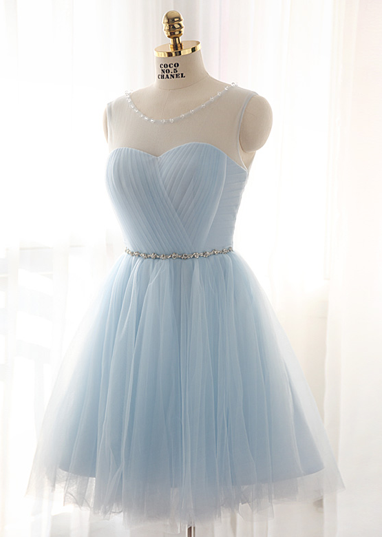 Tulle Homecoming Dresses,elegant Evening Dresses,beaded Bridesmaid Dresses,knee Length Prom Dress