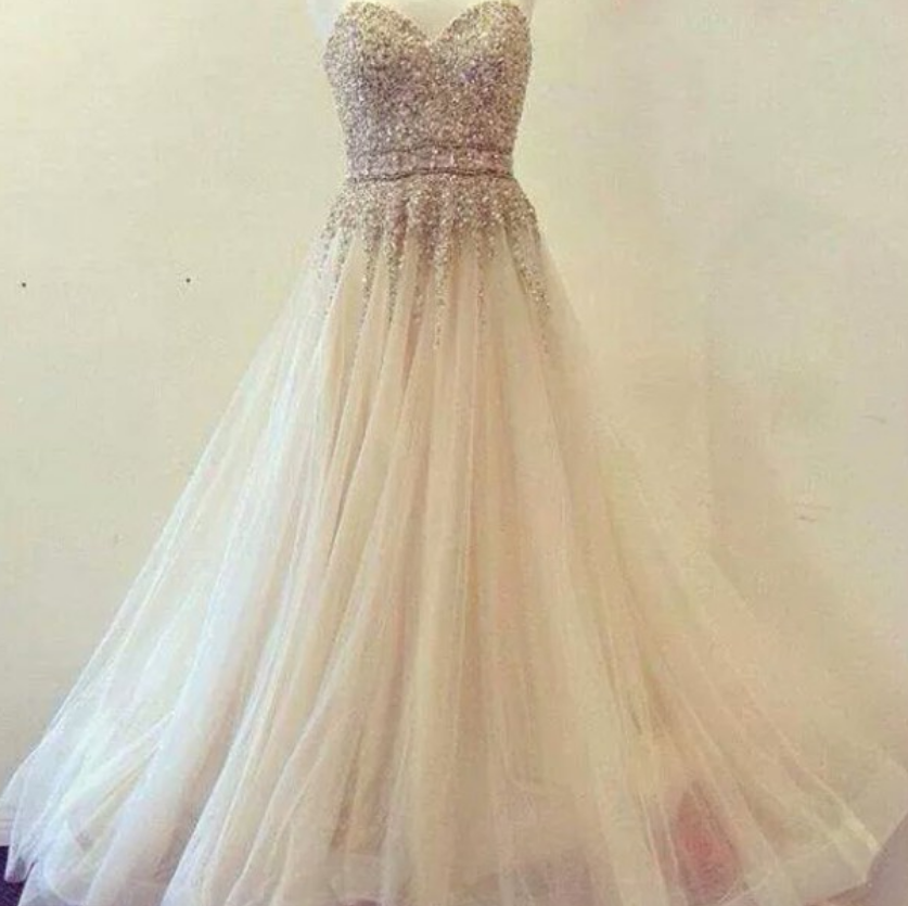 Charming Prom Dress,sweetheart Prom Dress,tulle Prom Dress,beading Dress,a-line Evening Dress