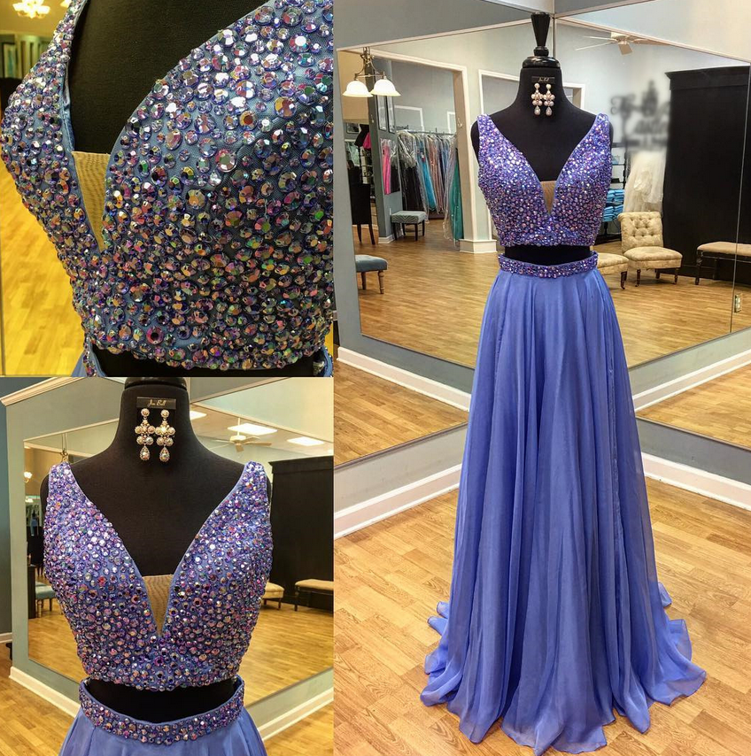 Luulla Purple Piece Prom Dress High Neck Prom Dresses, Lavender Purple Prom  Dresses, Robes De Soiree,