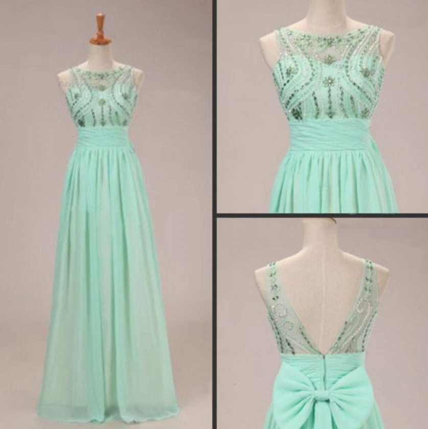 Mint Green Prom Dresses,2017 Evening Dresses, Fashion Prom Gowns,elegant Prom Dress,princess Prom Dresses,chiffon Evening Gowns,sparkle Formal