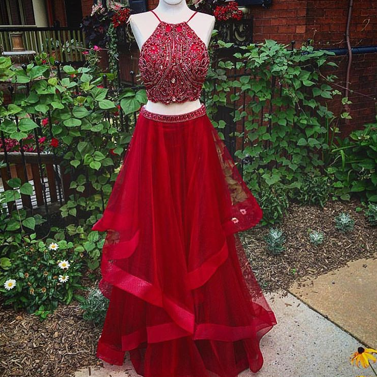 dressed for prom Velvi - Eclipse Gown - Royal Blue - V-neck Sequin Dress main image 0