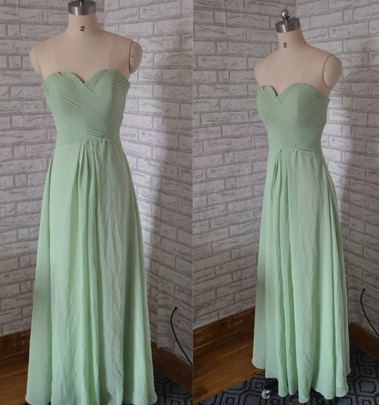 Simple And Elegant Bridesmaid Dress,sweetheart Neck Bridesmaid Dresses,green Chiffon Bridesmaid Dress,evening Bridesmaid Dress,bridesmaid Dress