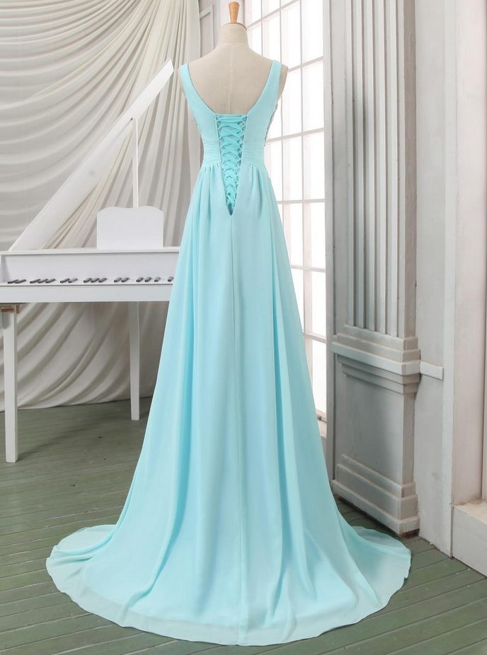 Deep V Neck Prom Dress/evening Dress/party Dress,empire Long Chiffon ...