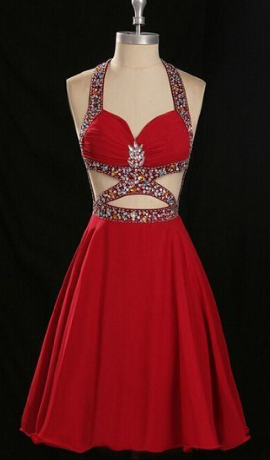 Sexy Red Homecoming Dresses, Backless Prom Dresses, Halter Homecoming  Dresses, Sexy Homecoming Dres on Luulla