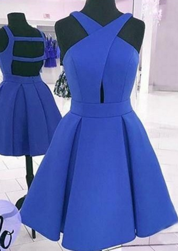 Sexy Open Back Homecoming Dress,royal Blue Prom Dress,short Party Dress