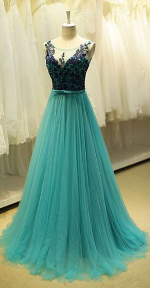 Blue Prom Dresses, Prom Dress,modest Prom Gown,tulle Prom Gown,blue ...