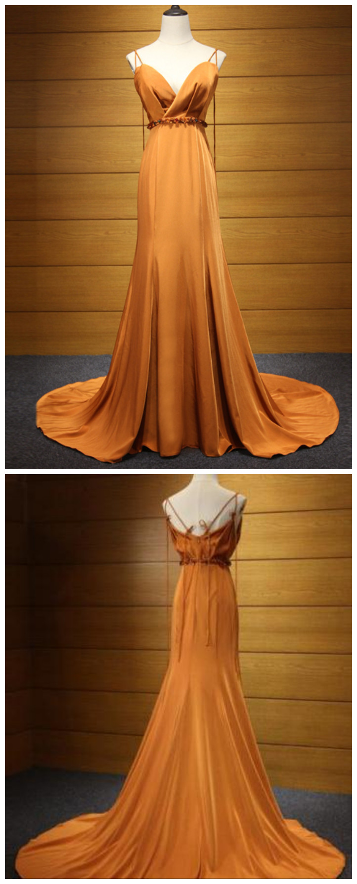 Sexy Evening Dress,orange Party Dress, Prom Dress, Satin Evening Dress, Formal Dress,custom Dress, Fashion