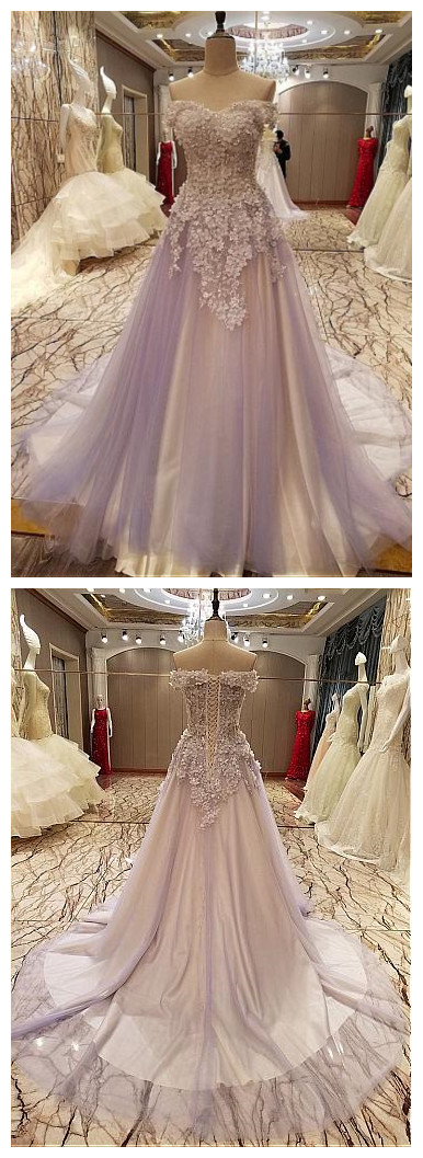 Modest A line Off The Shoulder Cap Sleeves Tulle Beads Royal Blue Prom Dress